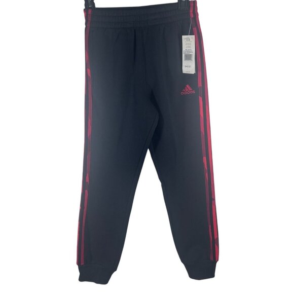 Adidas Jogger Pants Boys Size Medium Black & Red New With Tags - Picture 1 of 9